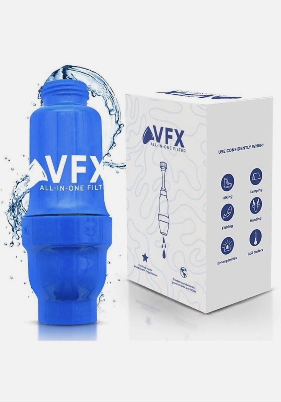 VFX All-in-One Portable Water Filter Survival Water Purifier for Outdoors
